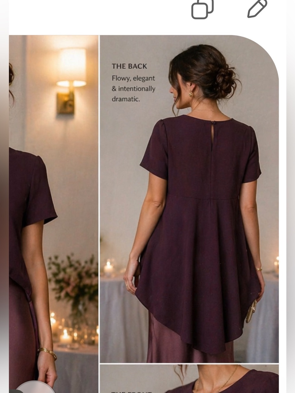 Philosophy Plum High-Low Short Sleeve Tunic - Picture 5 of 5